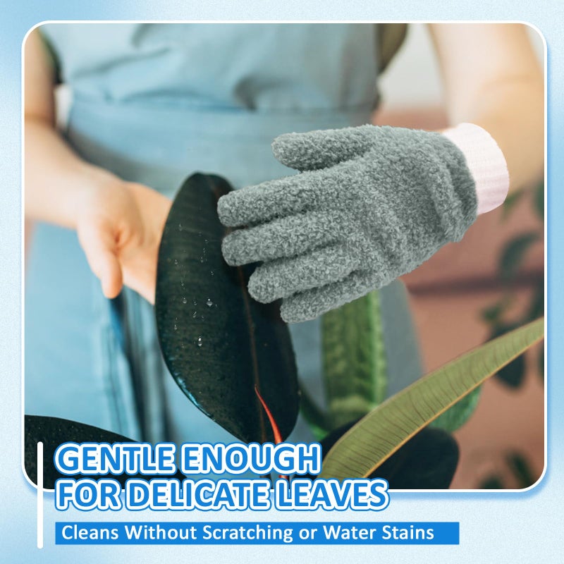 MIG4U Microfiber Dusting Gloves House Cleaning Glove for Blinds, Windows, Shutters, Furniture, and Car, Reusable Lint-Free Gray 2 Pairs S/M - Image 5